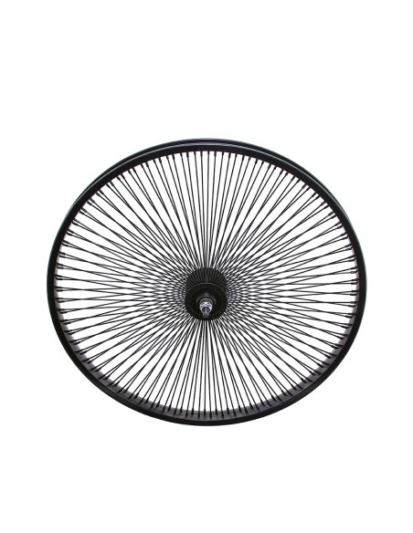 24 Steel Front Wheel 144 Spoke 14gBlack 3/8 Axle Single Wall Black.